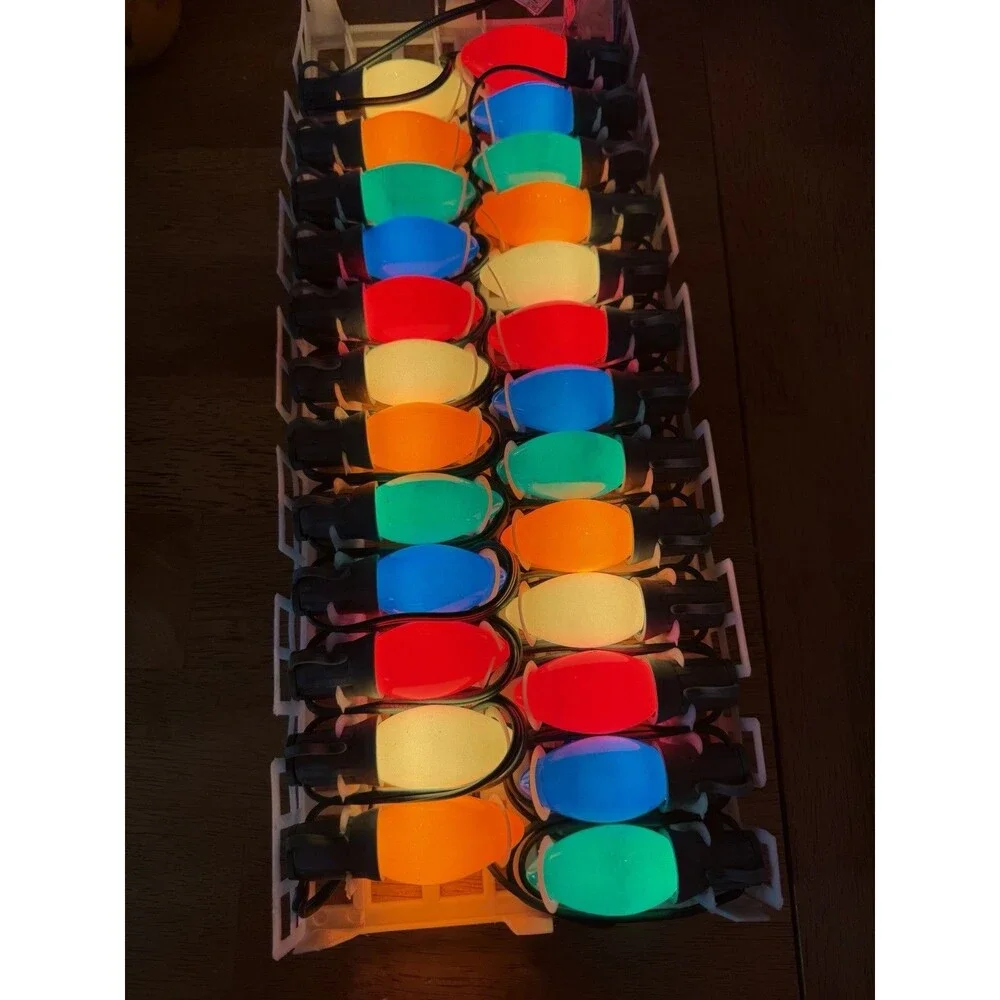 Joy Brite Christmas Multicolor Lights Set VTG C9 Glass Box Three Sets Vintage